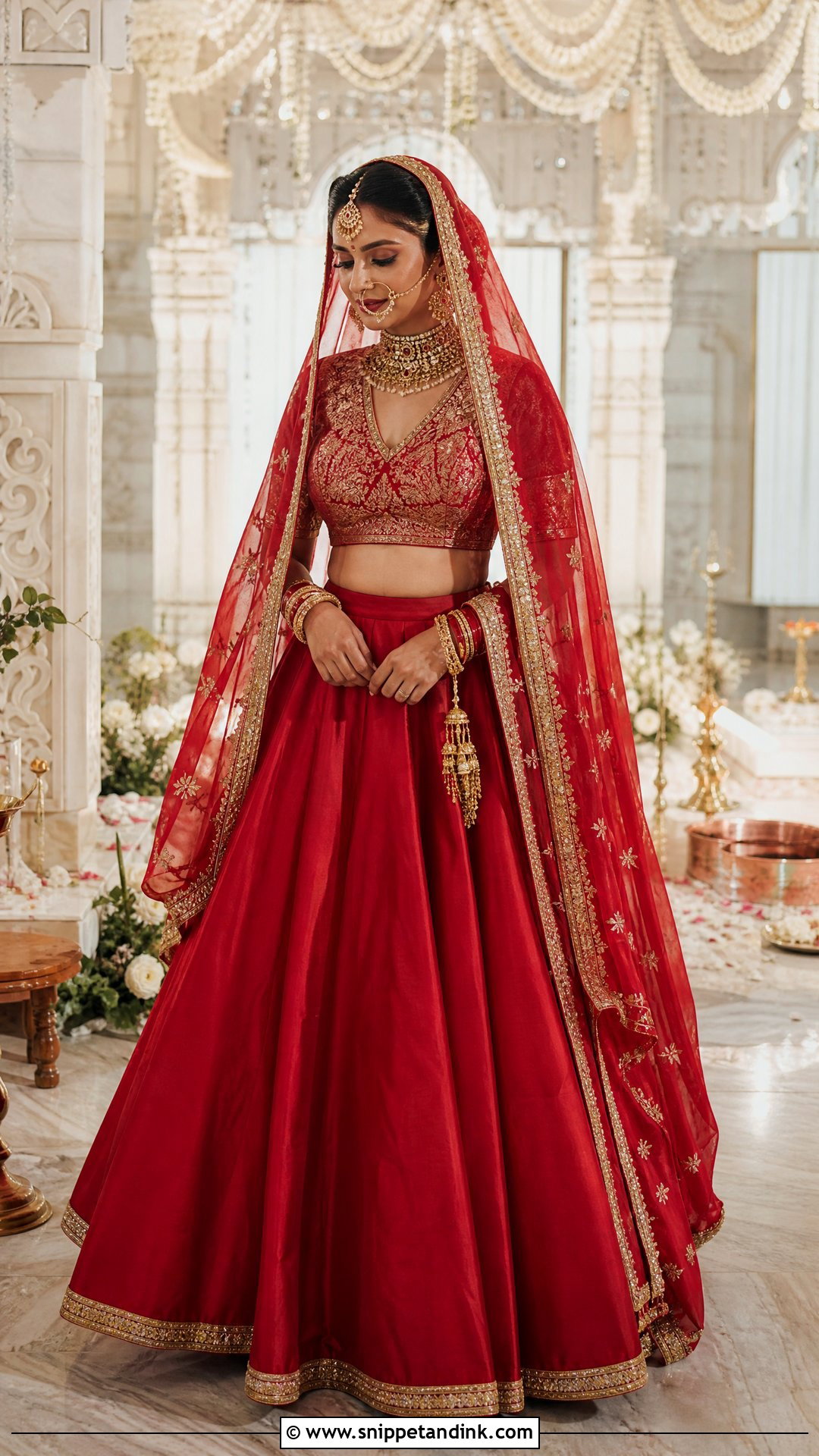 Minimal Silk Lehenga for Phera - Snippet and Ink - 20 Phera Outfit Bride Ideas