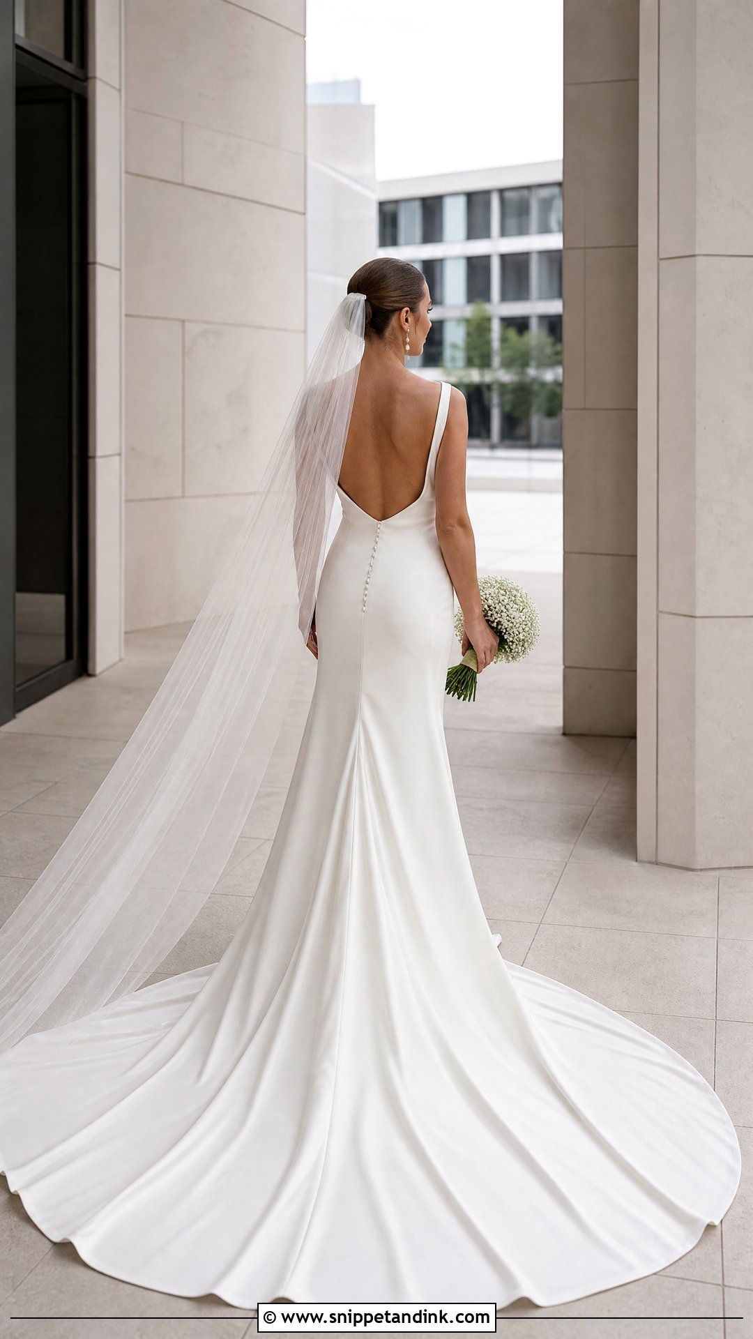 Minimal Silk Wedding Dress With Royal Train - Snippet and Ink - 20 Wedding Dresses with Long Trains