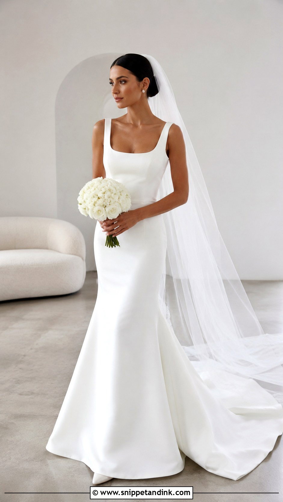 Minimal Siren Wedding Dress - Snippet and Ink - 30 Siren Wedding Dress Ideas