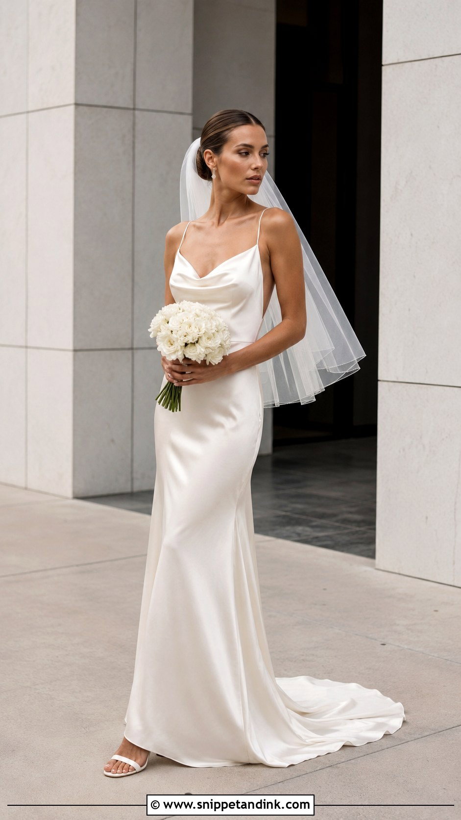 Minimal Slip Fitted Wedding Gown - Snippet and Ink - 20 Fitted Wedding Gown Ideas