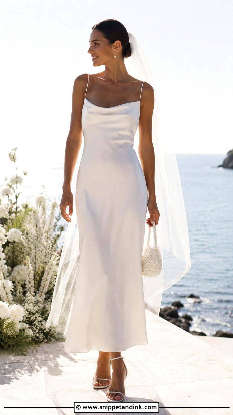 Minimal Slip Midi Wedding Dress - Snippet and Ink - 20 Elegant Midi Wedding Dress Ideas