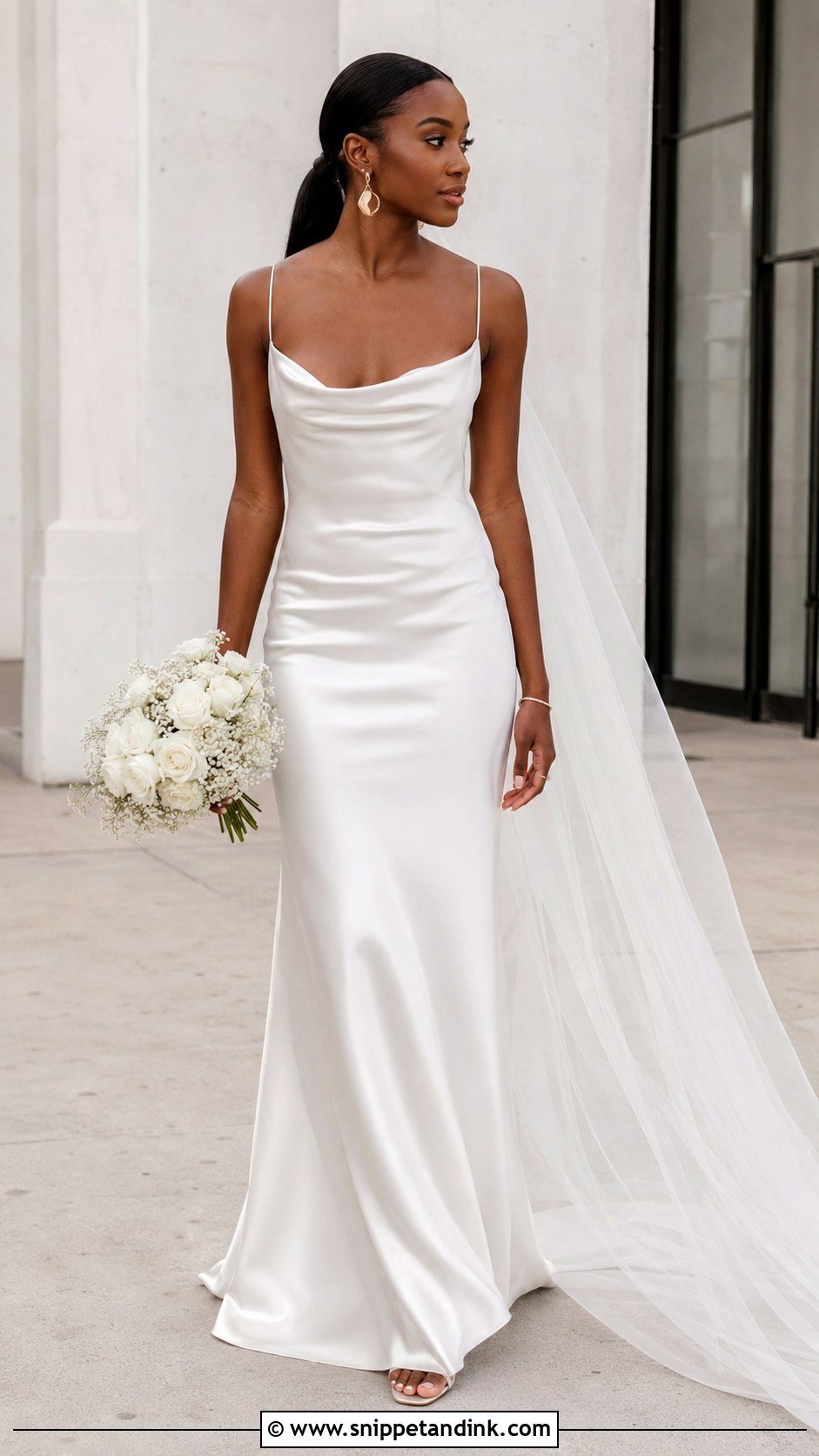 Minimal Slip Wedding Dress - Snippet and Ink - 20 Black Bride Wedding Dress Ideas