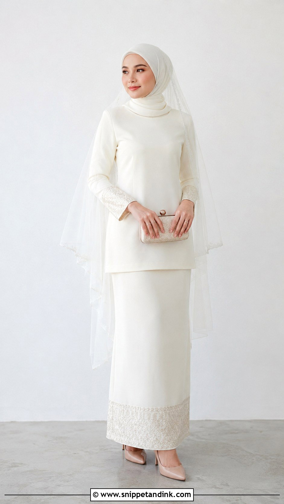 Minimal Songket Wedding Dress - Snippet and Ink - 25 Malay Songket Wedding Dress Ideas