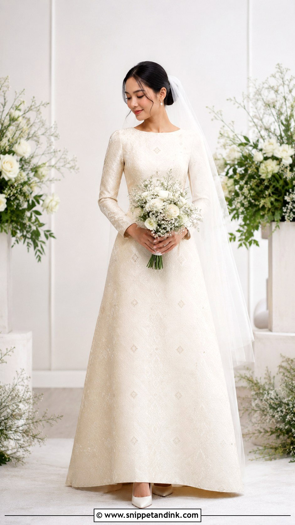 Minimal Songket Wedding Dress - Snippet and Ink - 30 Songket Wedding Dress Ideas