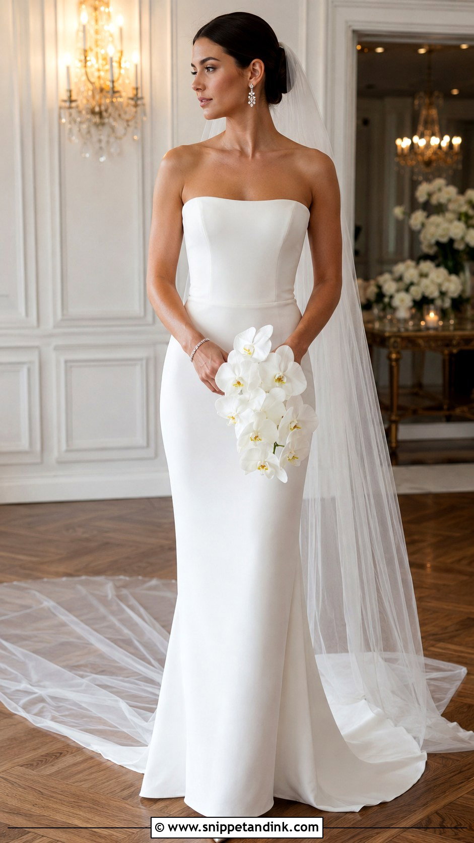 Minimal Strapless Sheath Wedding Dress - Snippet and Ink - 20 Minimal Bride Dress Ideas