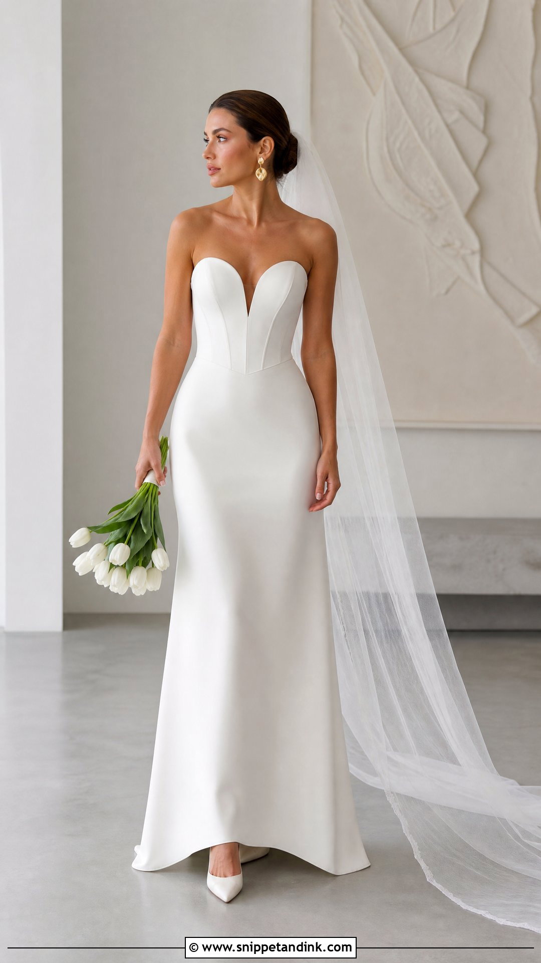 Minimal Strapless V Corset Wedding Dress - Snippet and Ink - 20 V Corset Wedding Dress Ideas