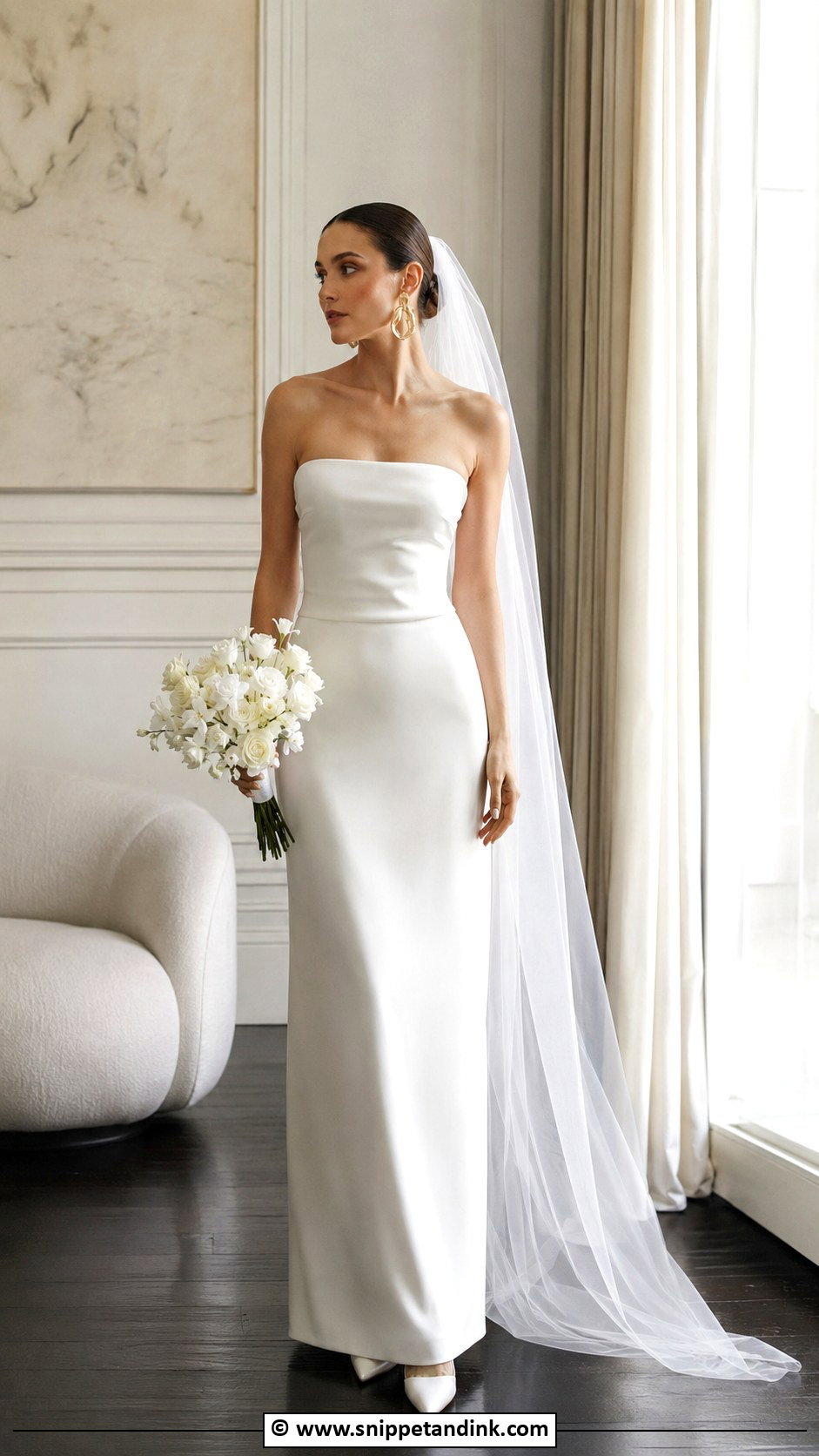 Minimal Strapless Wedding Dress - Snippet and Ink - 35 Minimal Wedding Dress Ideas
