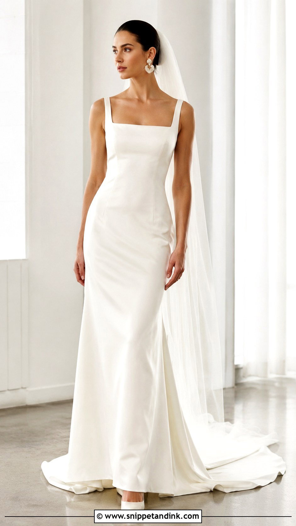 Minimal Train Wedding Dress - Snippet and Ink - 25 Bridal Train Styles