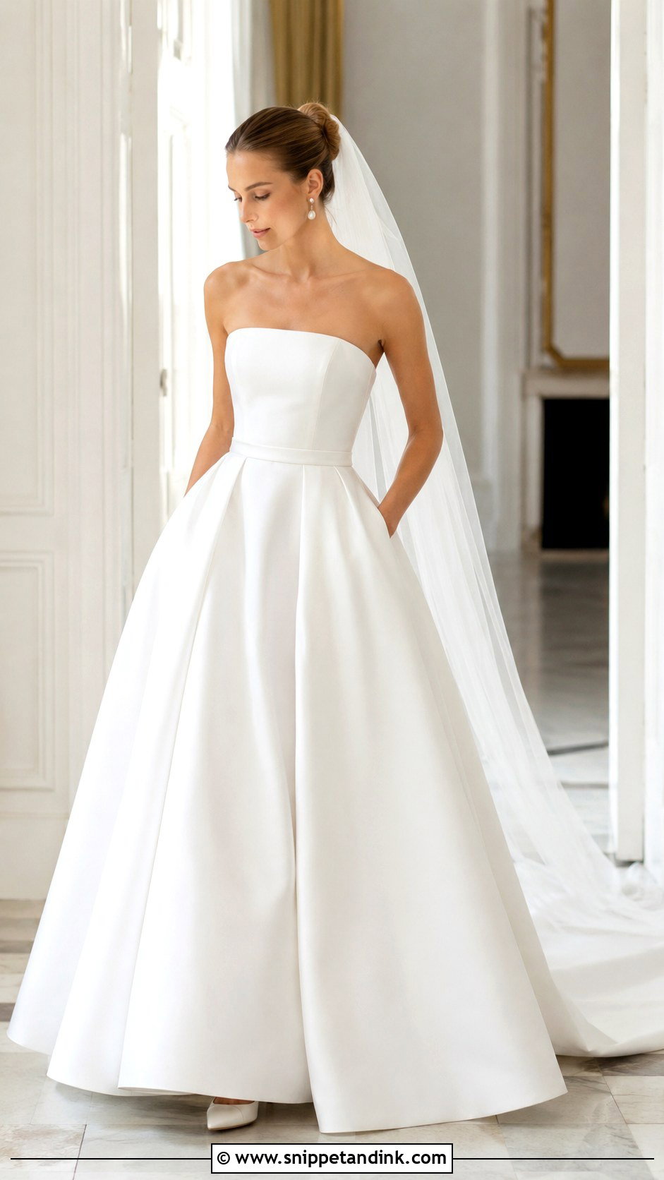 Minimal Wedding Dress Ballgown With Dramatic Skirt - Snippet and Ink - 25 Extravagant Wedding Dress Ballgown Ideas