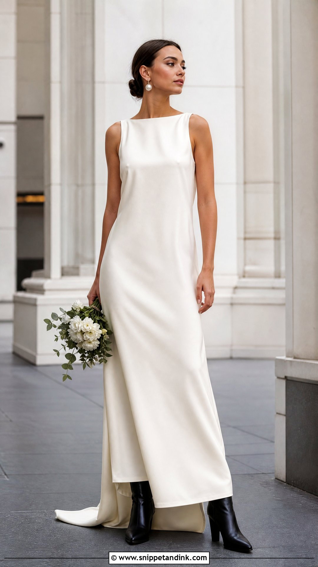 Minimal Wedding Dress With Black Boots - Snippet and Ink - 25 Wedding Dress with Boots Ideas