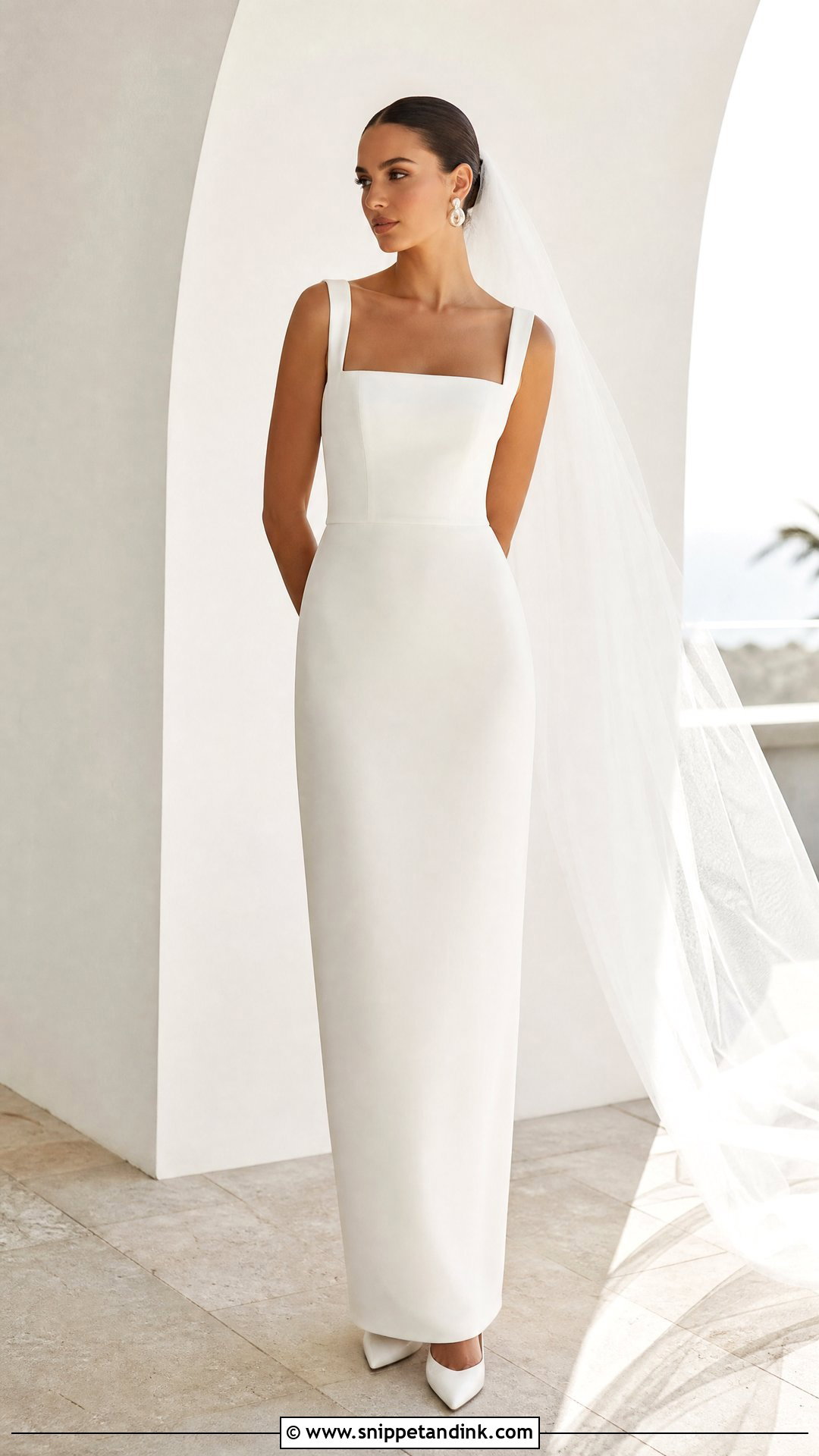 Minimal Wedding Dress With Column Skirt - Snippet and Ink - 20 Wedding Dress with Skirt Ideas