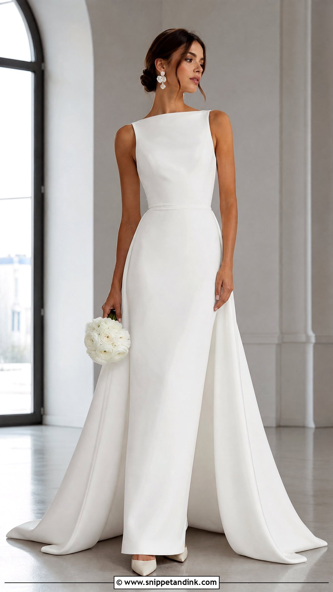 Minimal Wedding Dress With Detachable Train - Snippet and Ink - 25 Detachable Train Wedding Dress Ideas