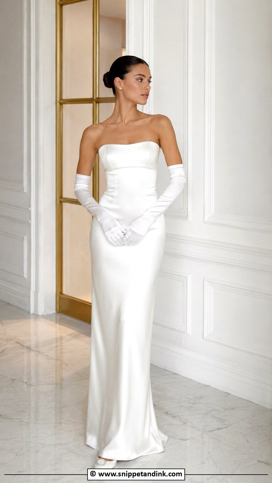 Minimal Wedding Dress With Gloves - Snippet and Ink - 35 Minimal Wedding Dress Ideas