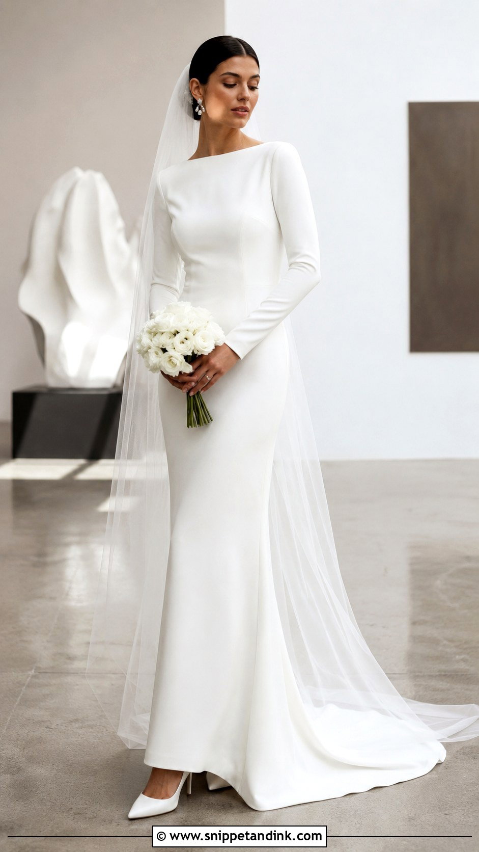 Minimal Wedding Dress With Long Sleeves - Snippet and Ink - 25 Wedding Dress with Long Sleeves