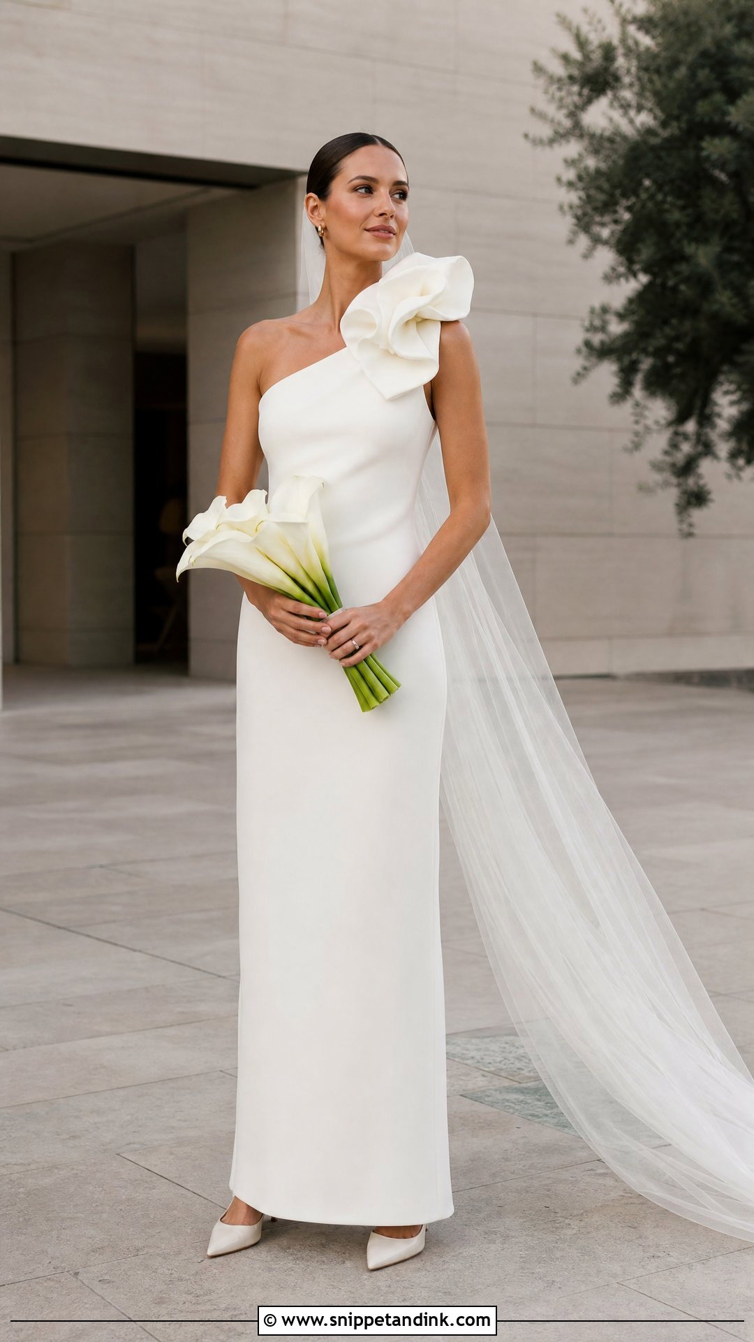 Minimal Wedding Dress With One Flower - Snippet and Ink - 20 Wedding Dresses with Flowers Detail