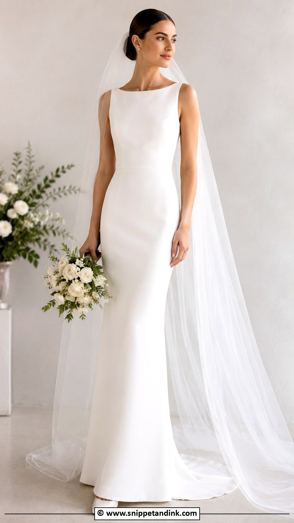 Minimal Wedding Dress With Veil - Snippet and Ink - 35 Minimal Wedding Dress Ideas