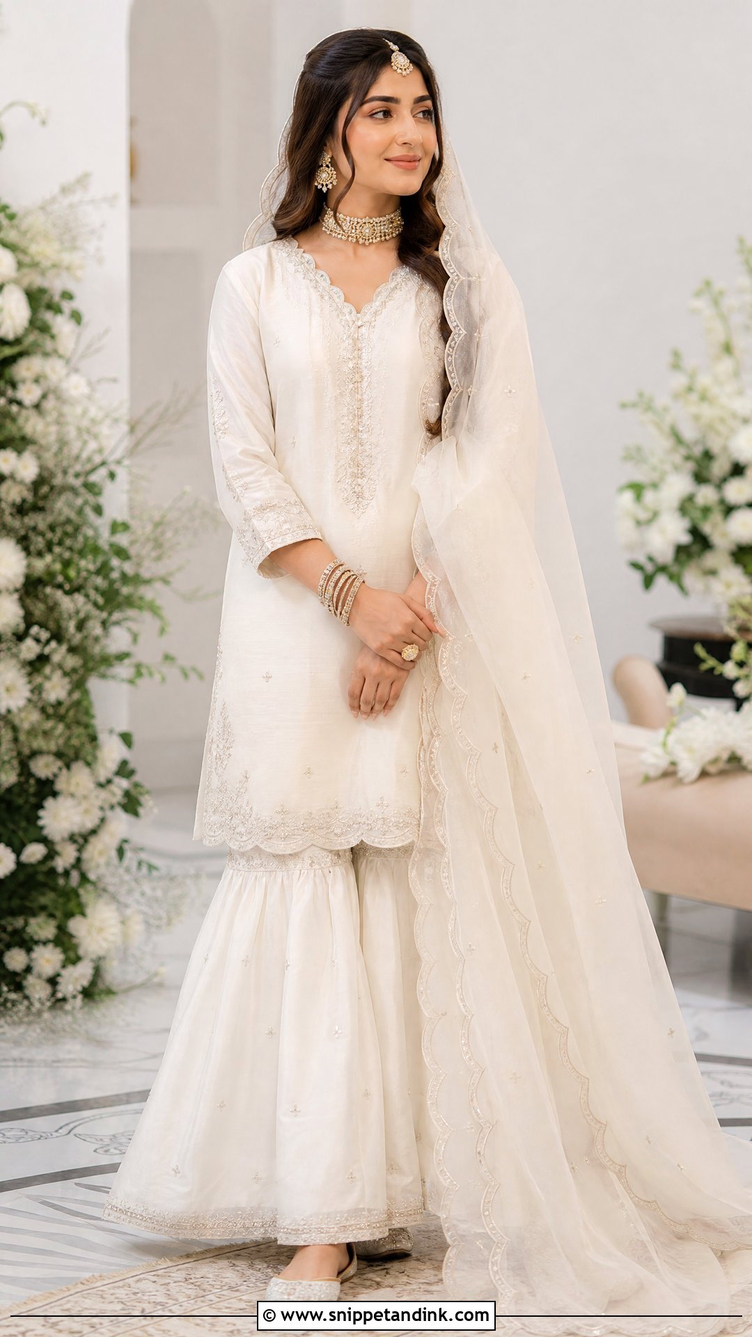 Minimal White Garara Nikah Dress - Snippet and Ink - 20 White Garara Dress Pakistani Bridal Ideas