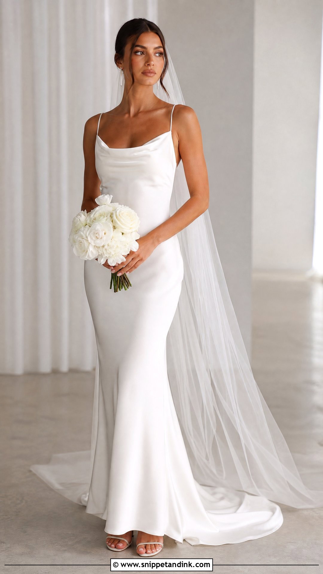 Minimal White Slip Wedding Gown - Snippet and Ink - 20 White Wedding Frocks Gowns