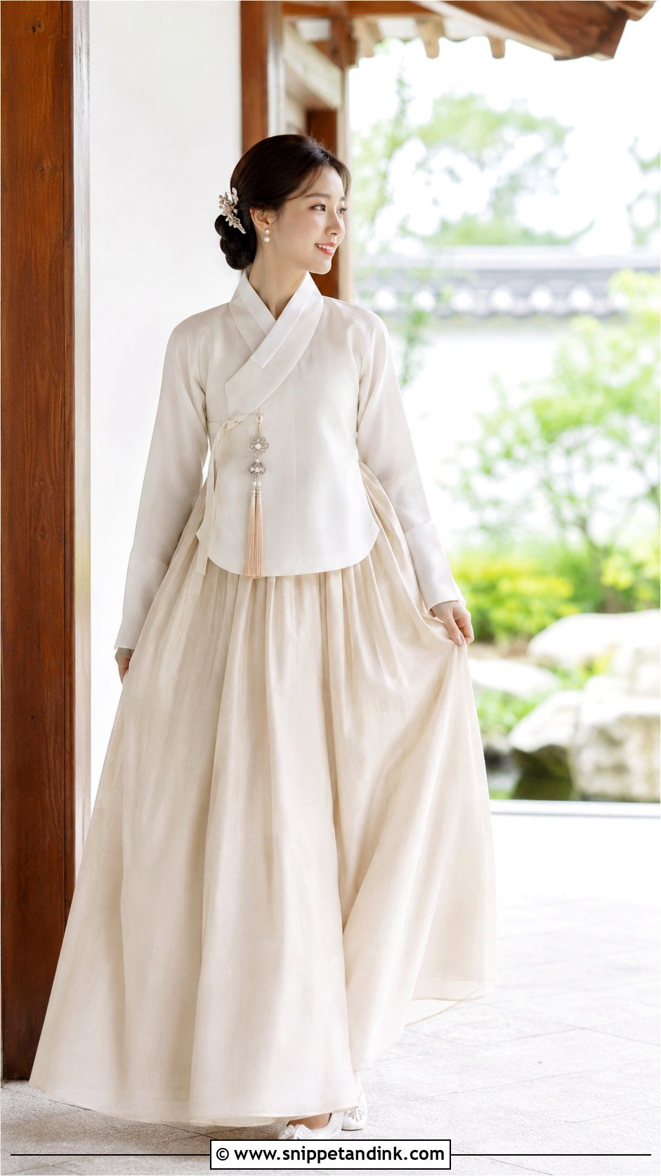 Minimal Wrap Hanbok Korean Bridal Dress - Snippet and Ink - 20 Korean Bridal Dress Ideas