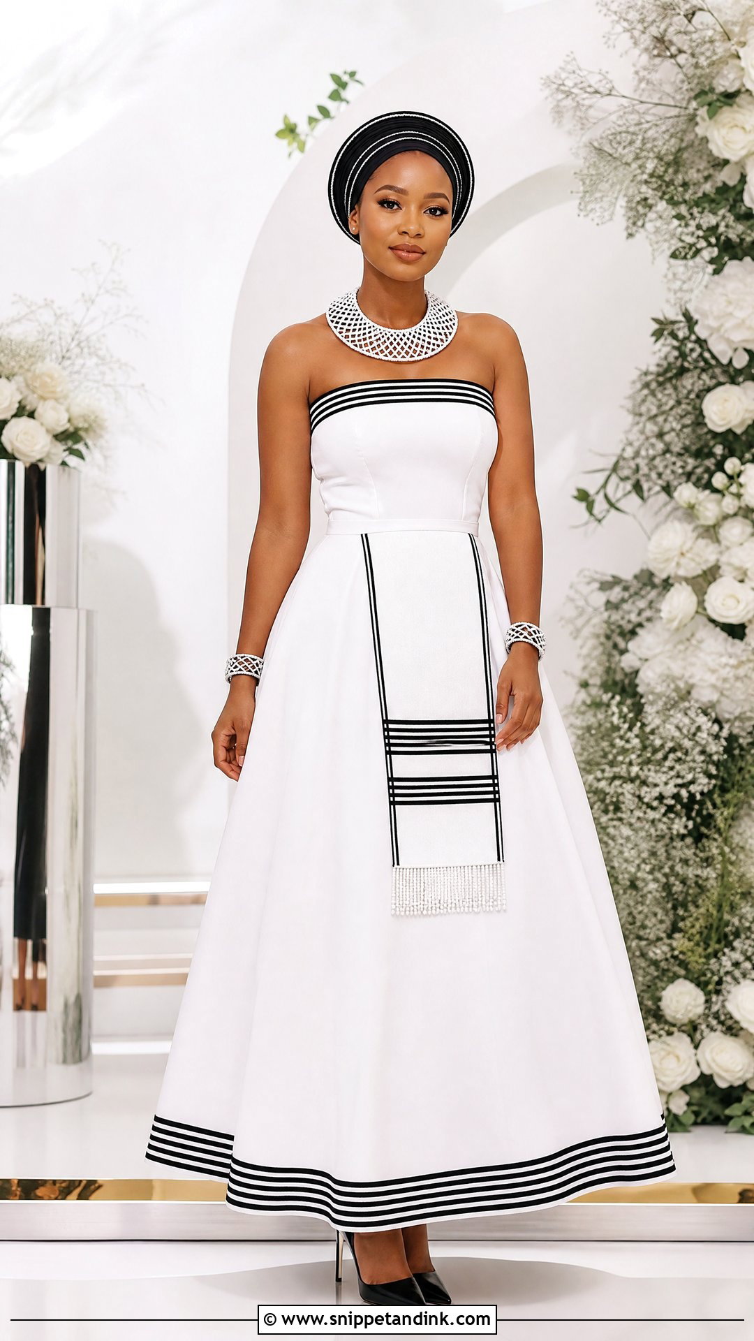 Minimal Xhosa Bride Traditional Dress - Snippet and Ink - 20 Xhosa Bride Traditional Attire Ideas