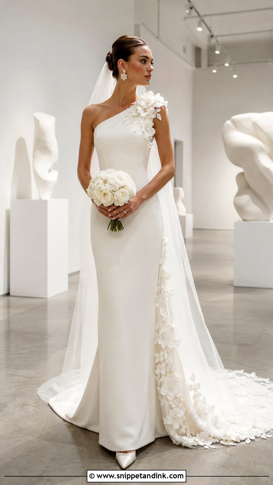 Minimalist 3D Lace Wedding Dress - Snippet and Ink - 20 3D Lace Wedding Dress Ideas
