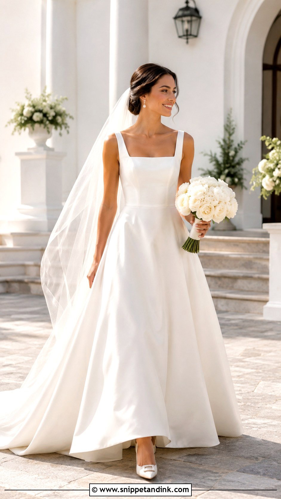 Minimalist A Line Wedding Dress - Snippet and Ink - 30 Elegant Minimalist Wedding Dress Ideas