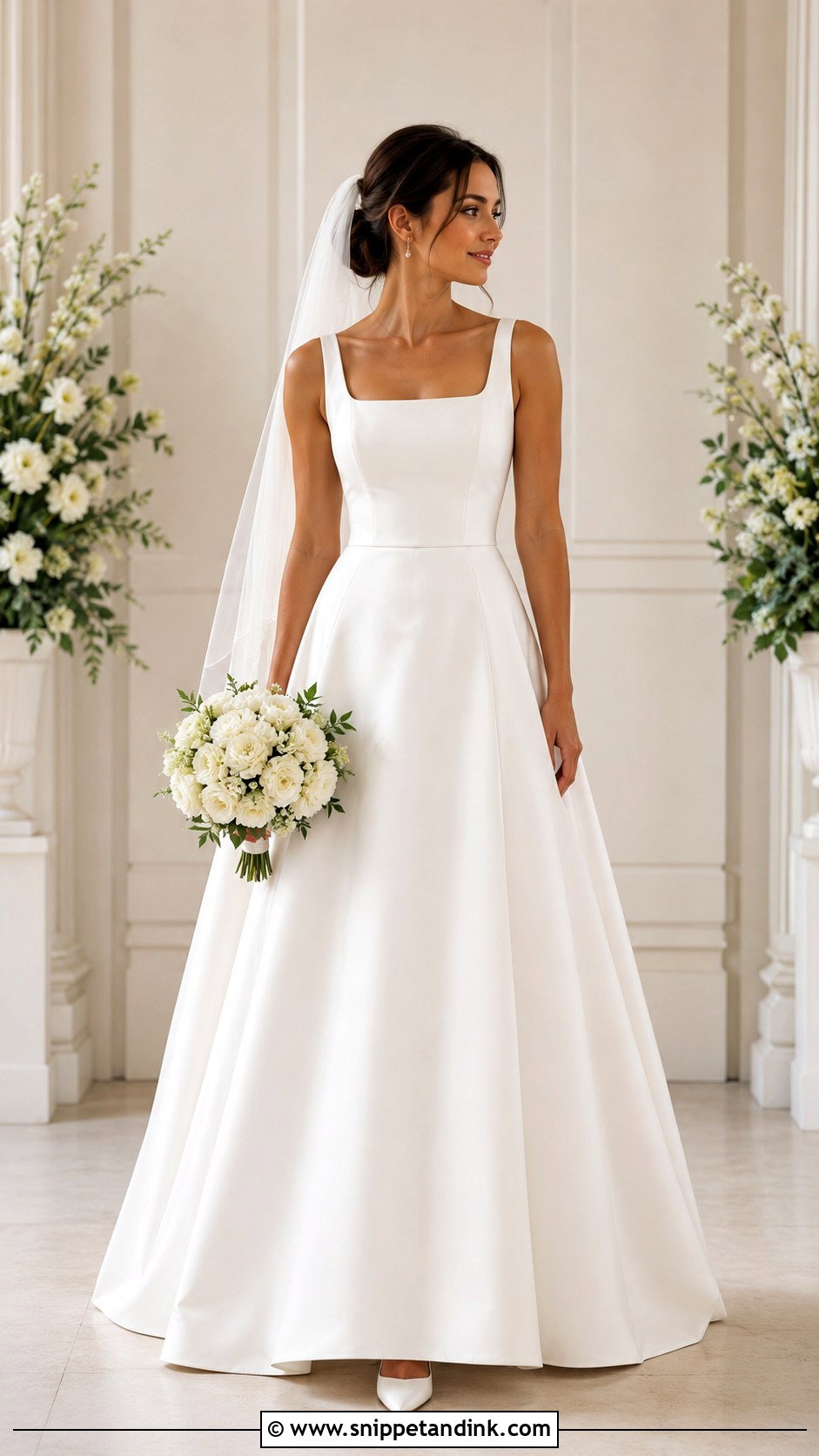 Minimalist A Line Wedding Dress - Snippet and Ink - 30 Sleek Wedding Dress Ideas