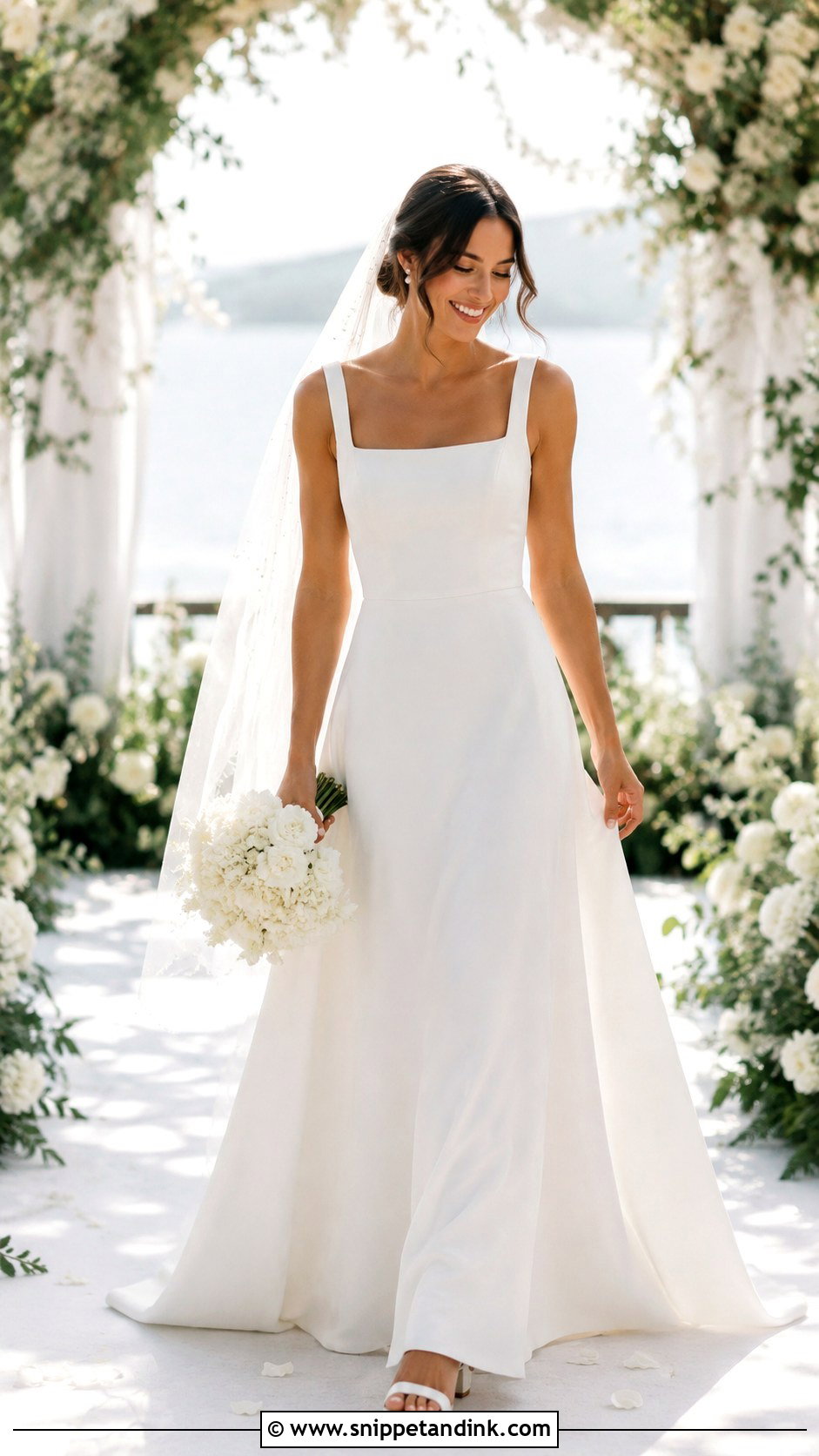 Minimalist A Line Wedding Dress - Snippet and Ink - 20 Modern Minimalist Wedding Dress Ideas