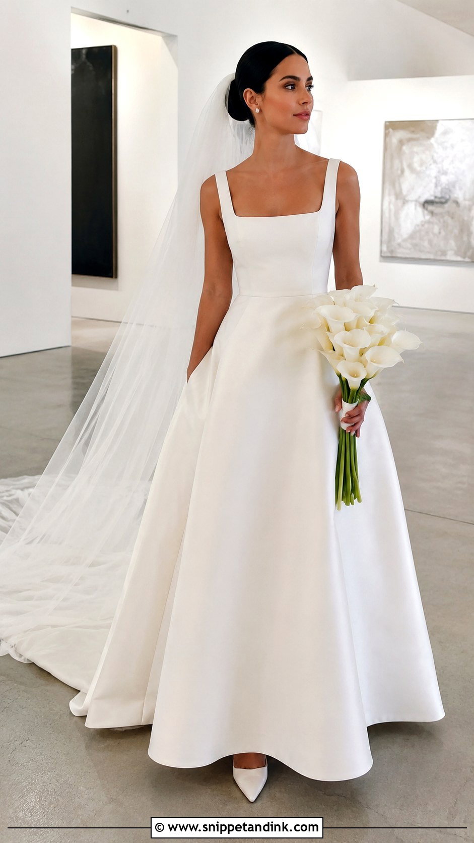 Minimalist A Line Wedding Dress With Pockets - Snippet and Ink - 20 Classic a Line Wedding Dress Ideas
