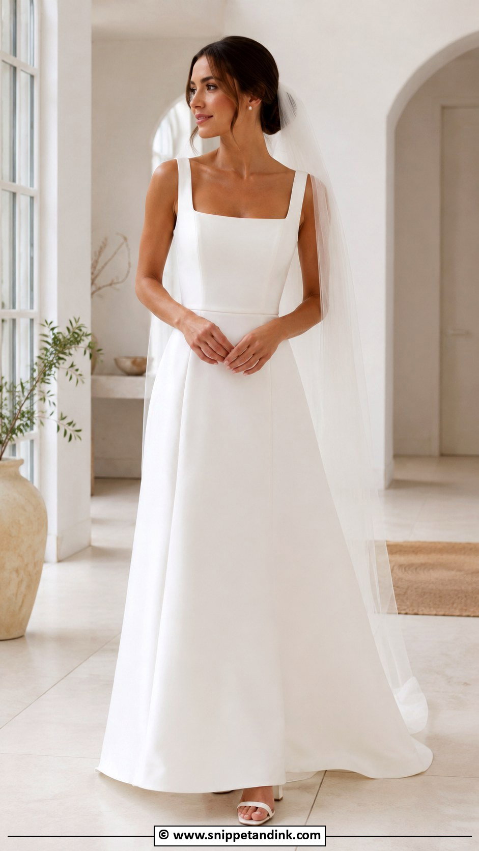 Minimalist A Line Wedding Dress - Snippet and Ink - 30 Minimalist Wedding Dresses