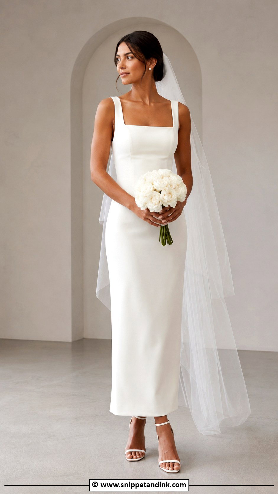 Minimalist Ankle Length Wedding Dress - Snippet and Ink - 30 Ankle Length Wedding Dress Ideas