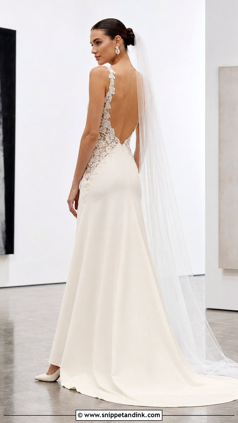 Minimalist Backless Lace Wedding Dress - Snippet and Ink - 20 Backless Lace Wedding Dress Ideas