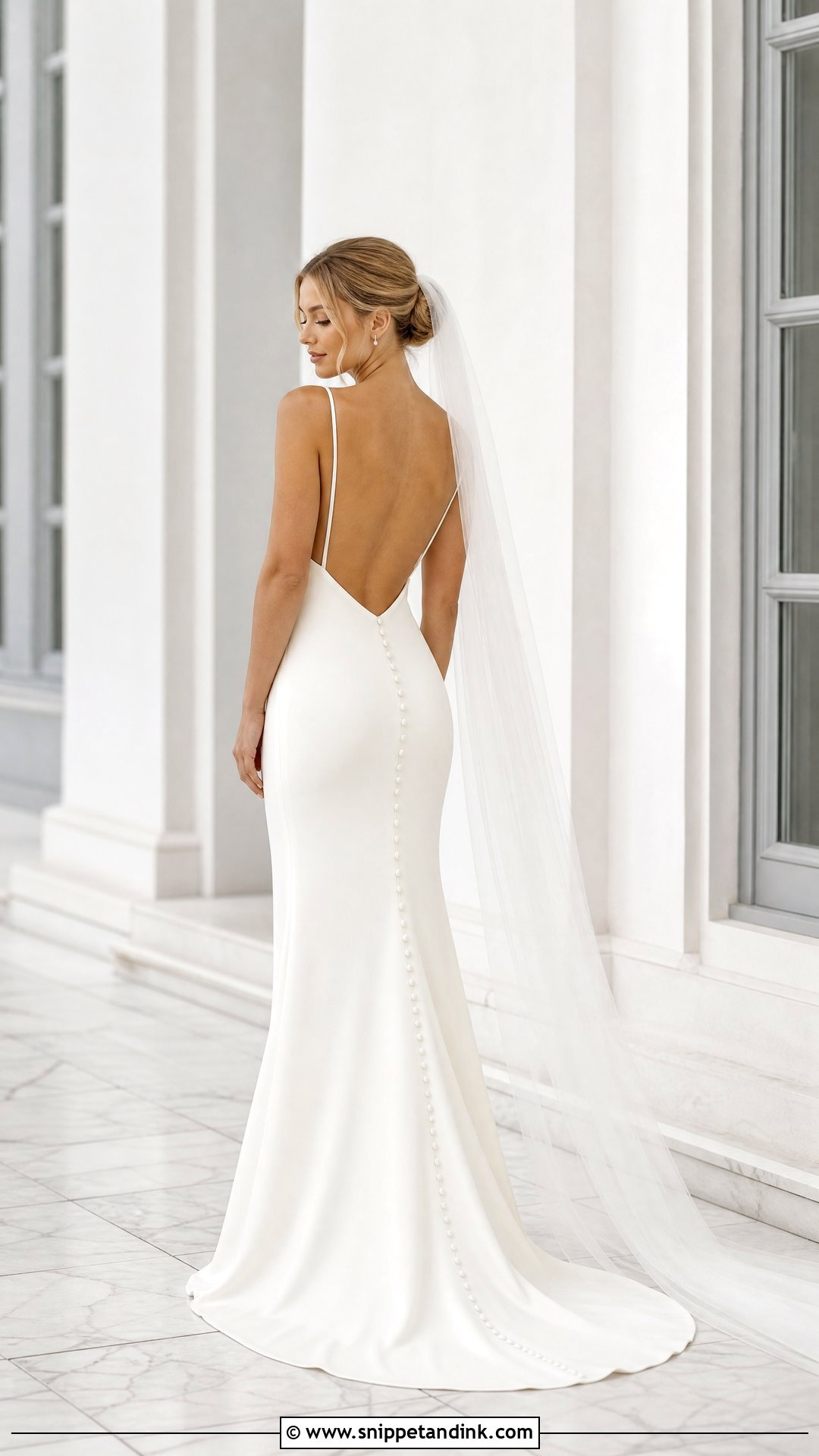 Minimalist Backless Wedding Dress - Snippet and Ink - 20 Minimalist Bride Dress Ideas
