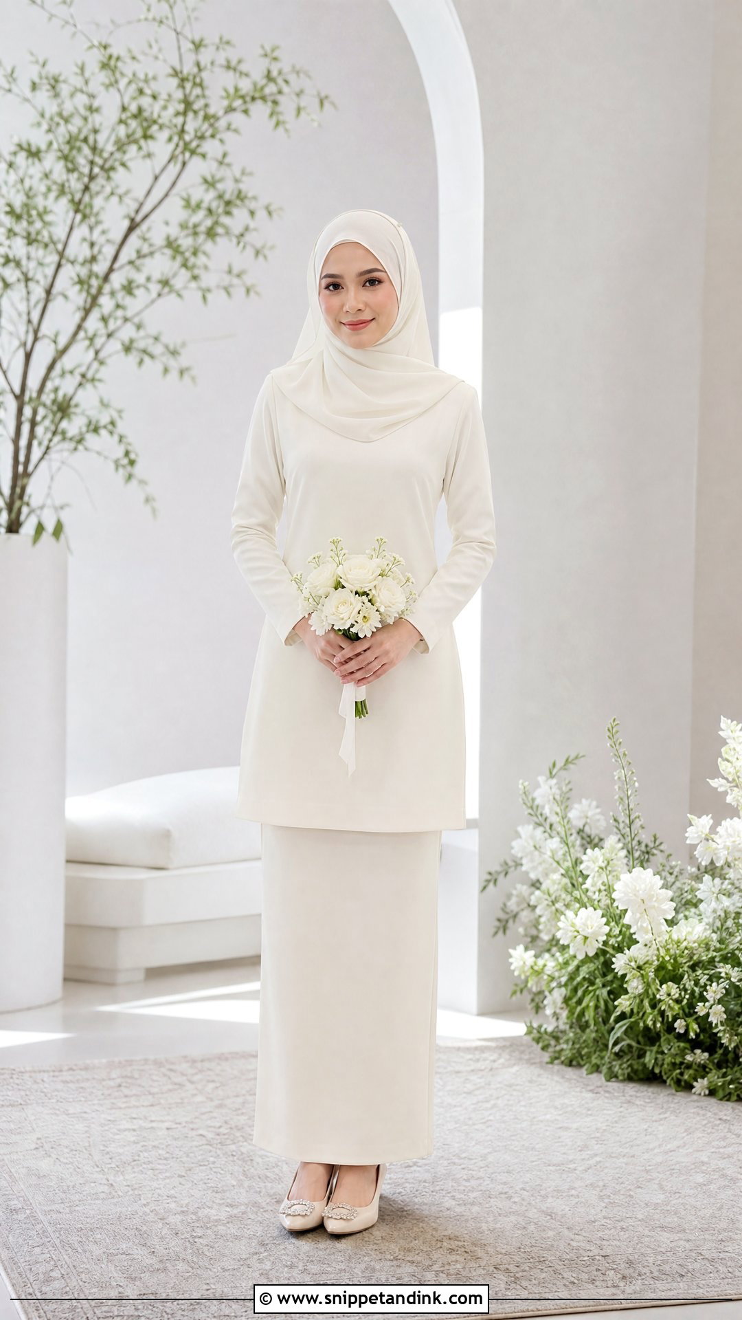 Minimalist Baju Nikah Dress - Snippet and Ink - 25 Melayu Wedding Dress Ideas
