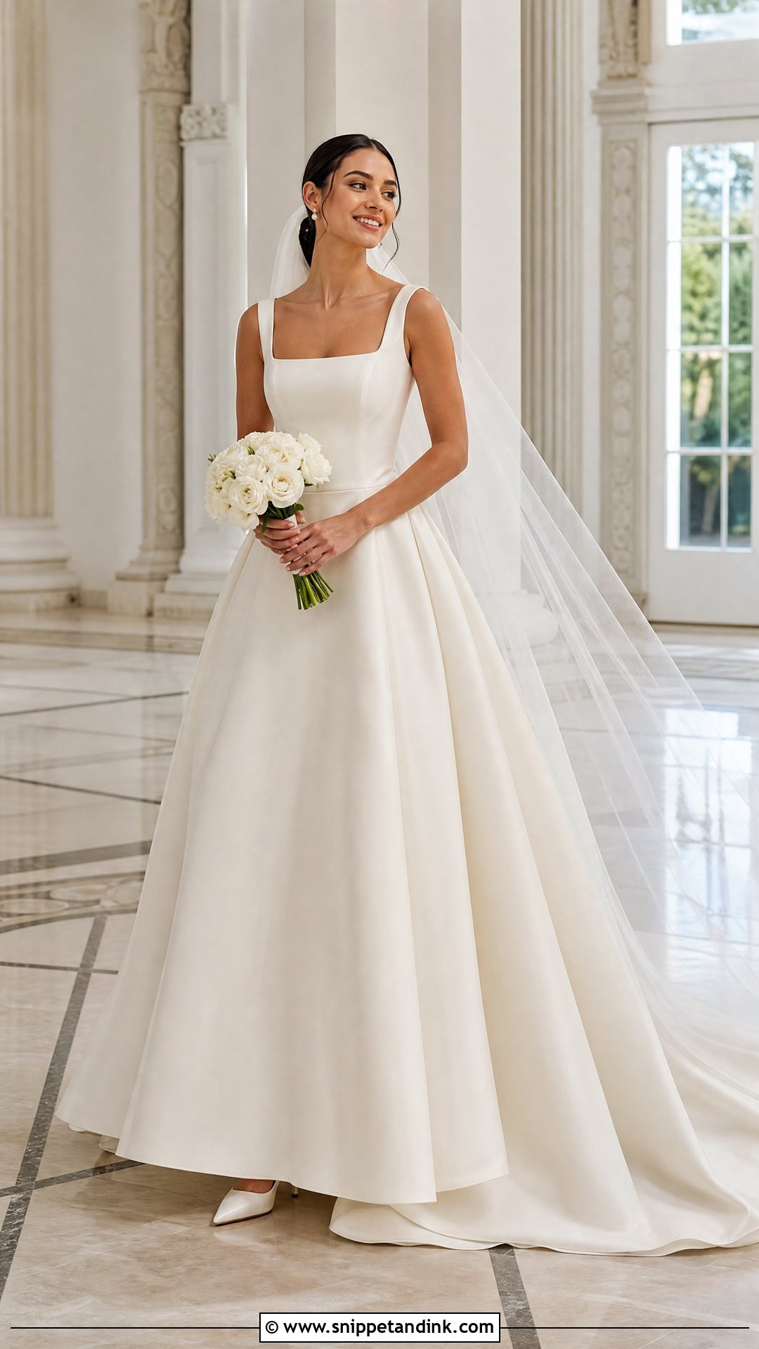 Minimalist Ball Gown Wedding Dress With Classic Pumps - Snippet and Ink - 20 Sleek Wedding Dresses