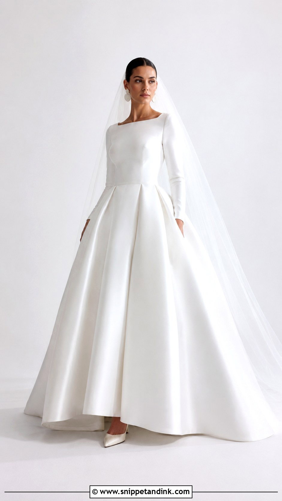 Minimalist Ball Gown Wedding Dress With Sleeves - Snippet and Ink - 25 Ball Gown Wedding Dress with Sleeves