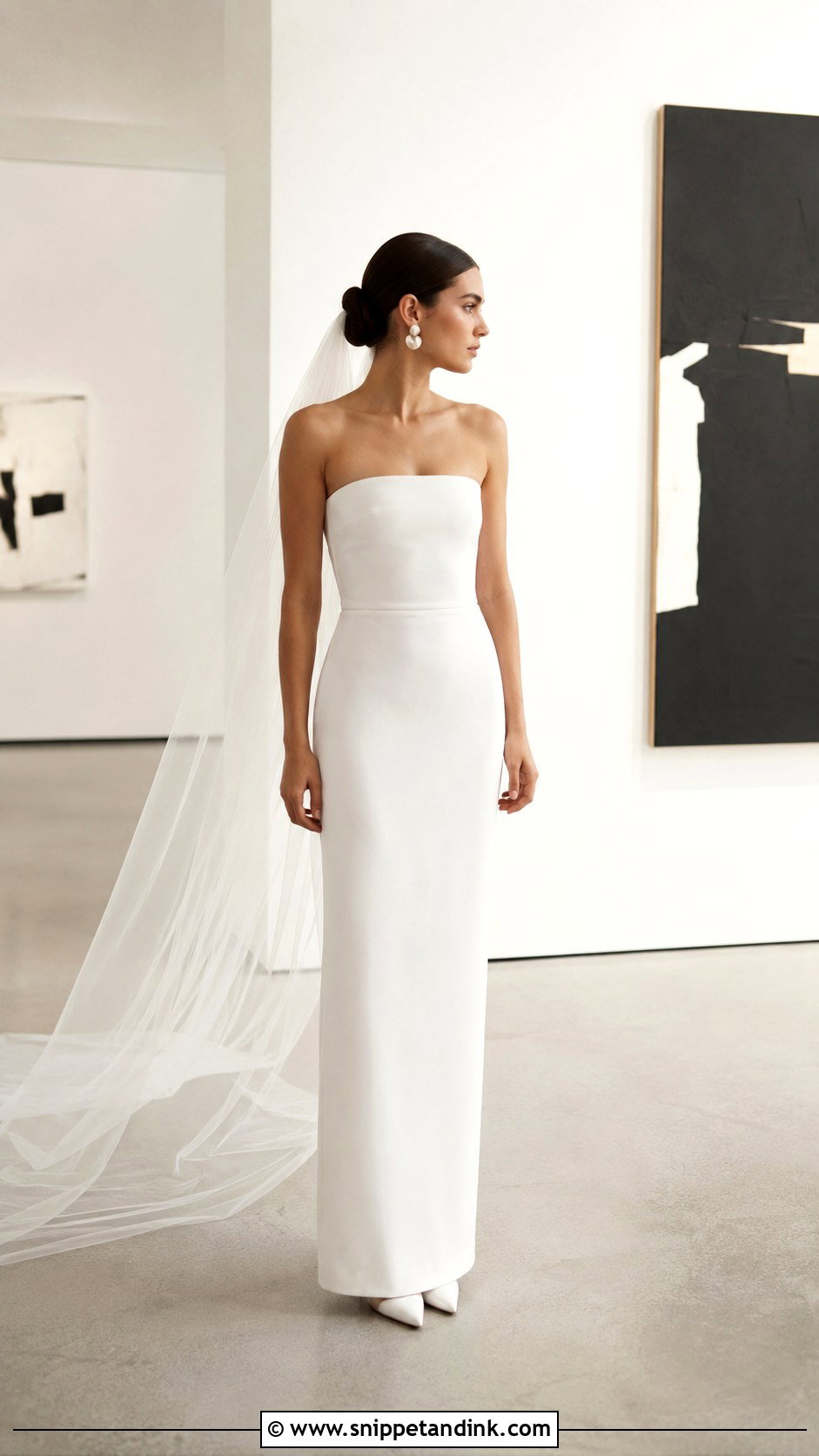 Minimalist Bandeau Wedding Dress - Snippet and Ink - 20 Bandeau Wedding Dress Ideas