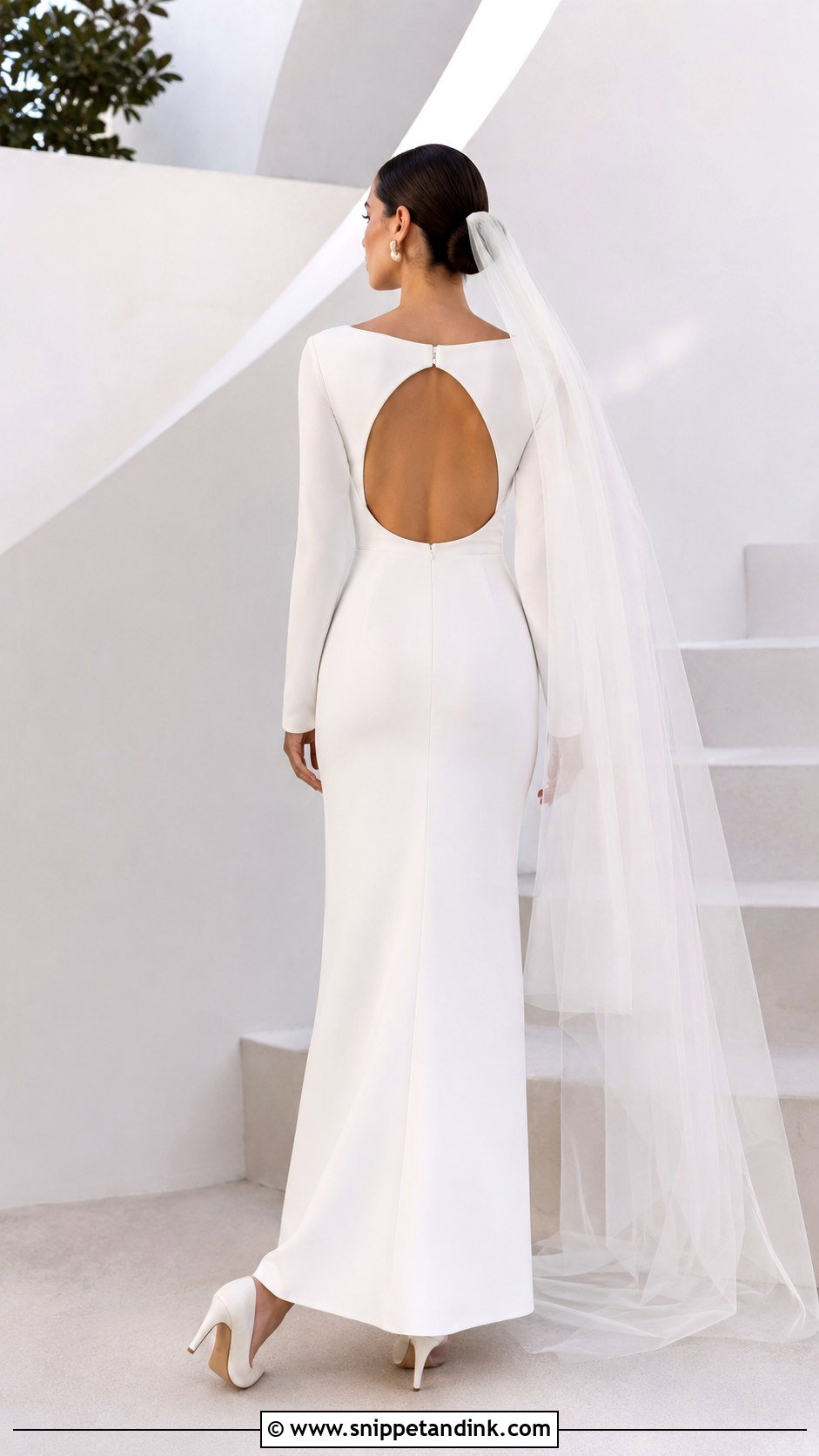 Minimalist Bateau Keyhole Wedding Dress - Snippet and Ink - 20 Keyhole Wedding Dress Ideas