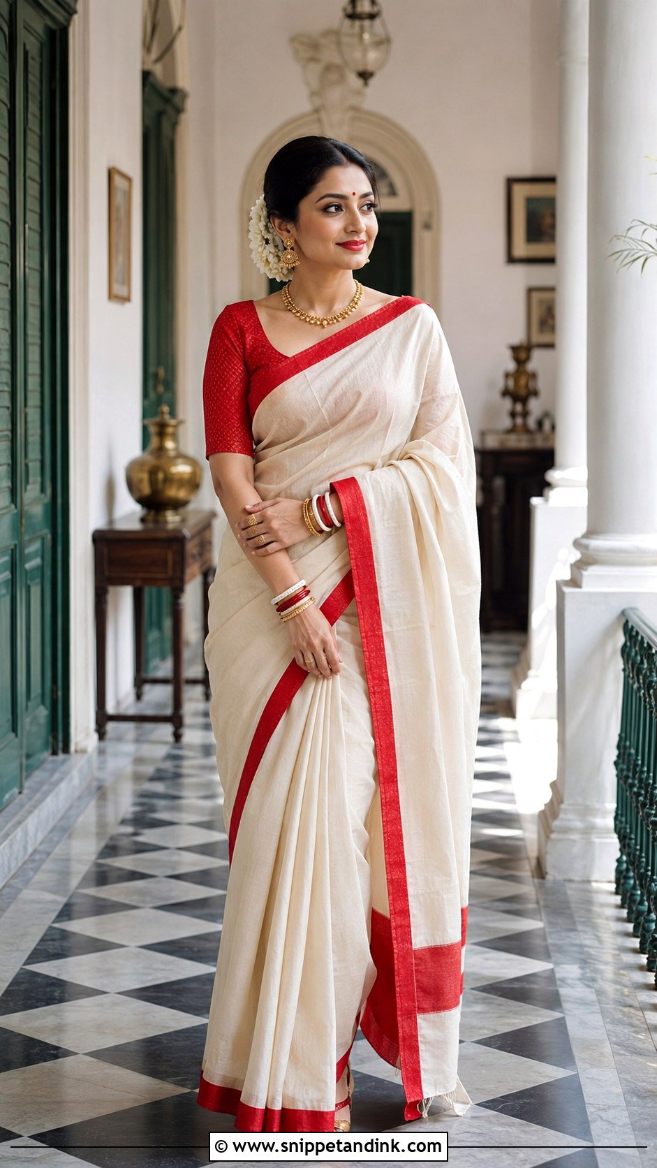 Minimalist Bengali Saree Bride - Snippet and Ink - 20 Minimalist Indian Bride Ideas