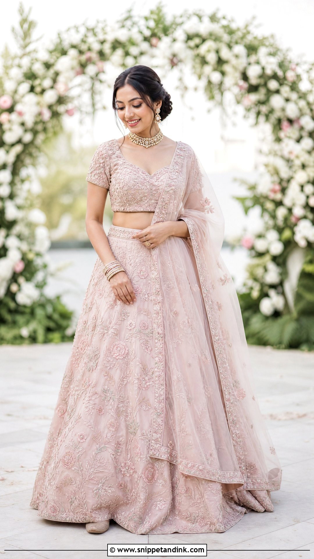 Minimalist Blush Pink Lehenga Bride - Snippet and Ink - 20 Minimalist Indian Bride Ideas