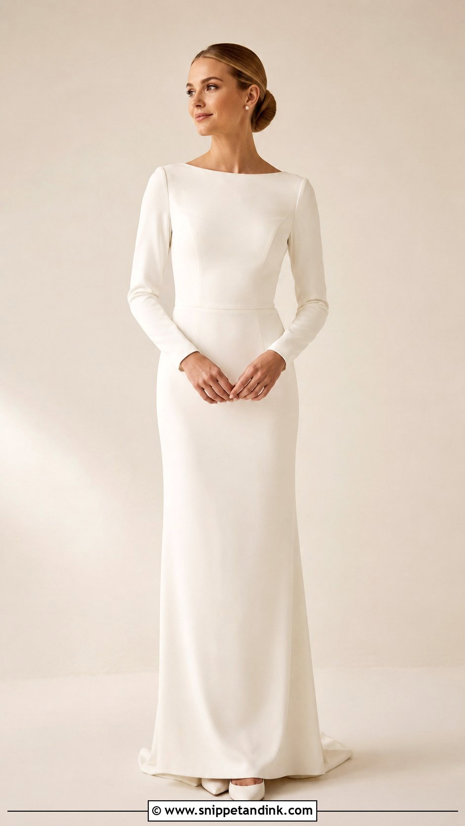 Minimalist Boat Neck Wedding Dress - Snippet and Ink - 25 Minimalist Wedding Dress Ideas