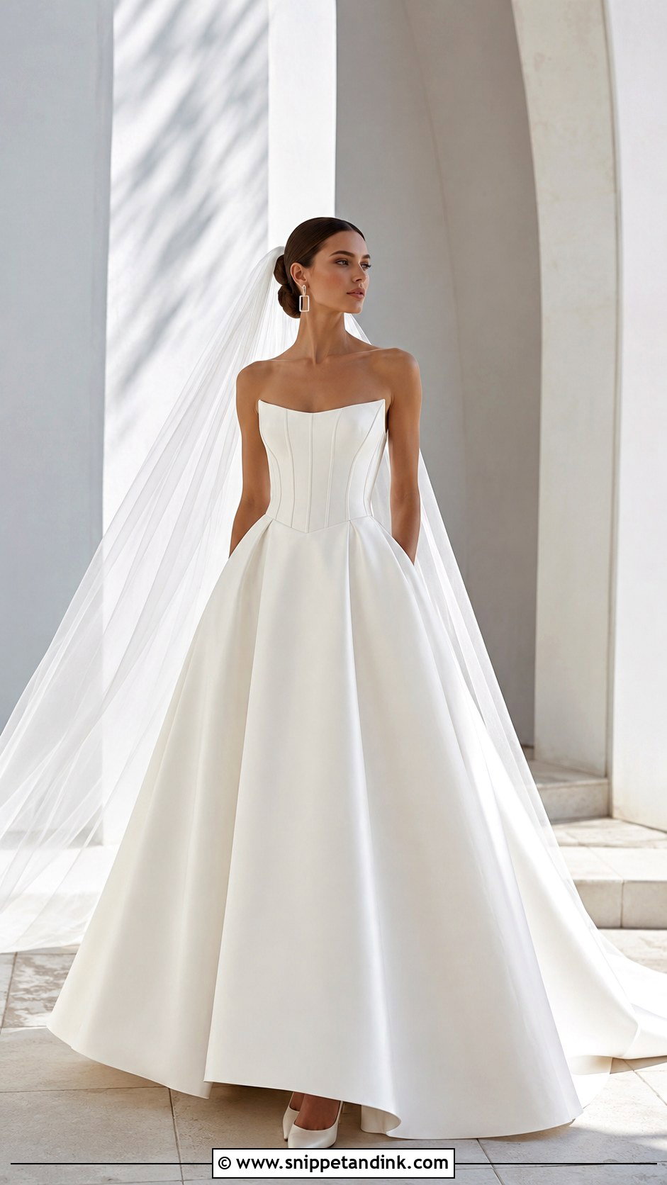 Minimalist Boned Bodice Wedding Dress - Snippet and Ink - 20 Bodice Wedding Dress Ideas