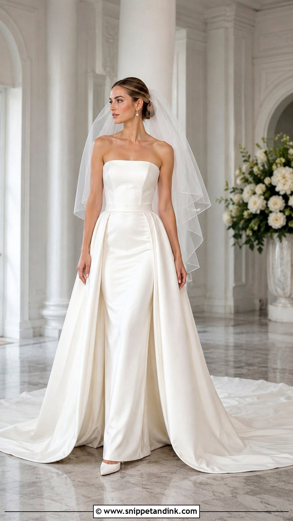 Minimalist Bridal Gown With Overskirt - Snippet and Ink - 20 Minimalist Bridal Gown Ideas