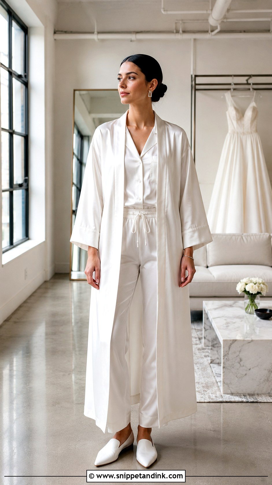 Minimalist Bridal Kimono Outfit - Snippet and Ink - 20 Bride Kimono Ideas