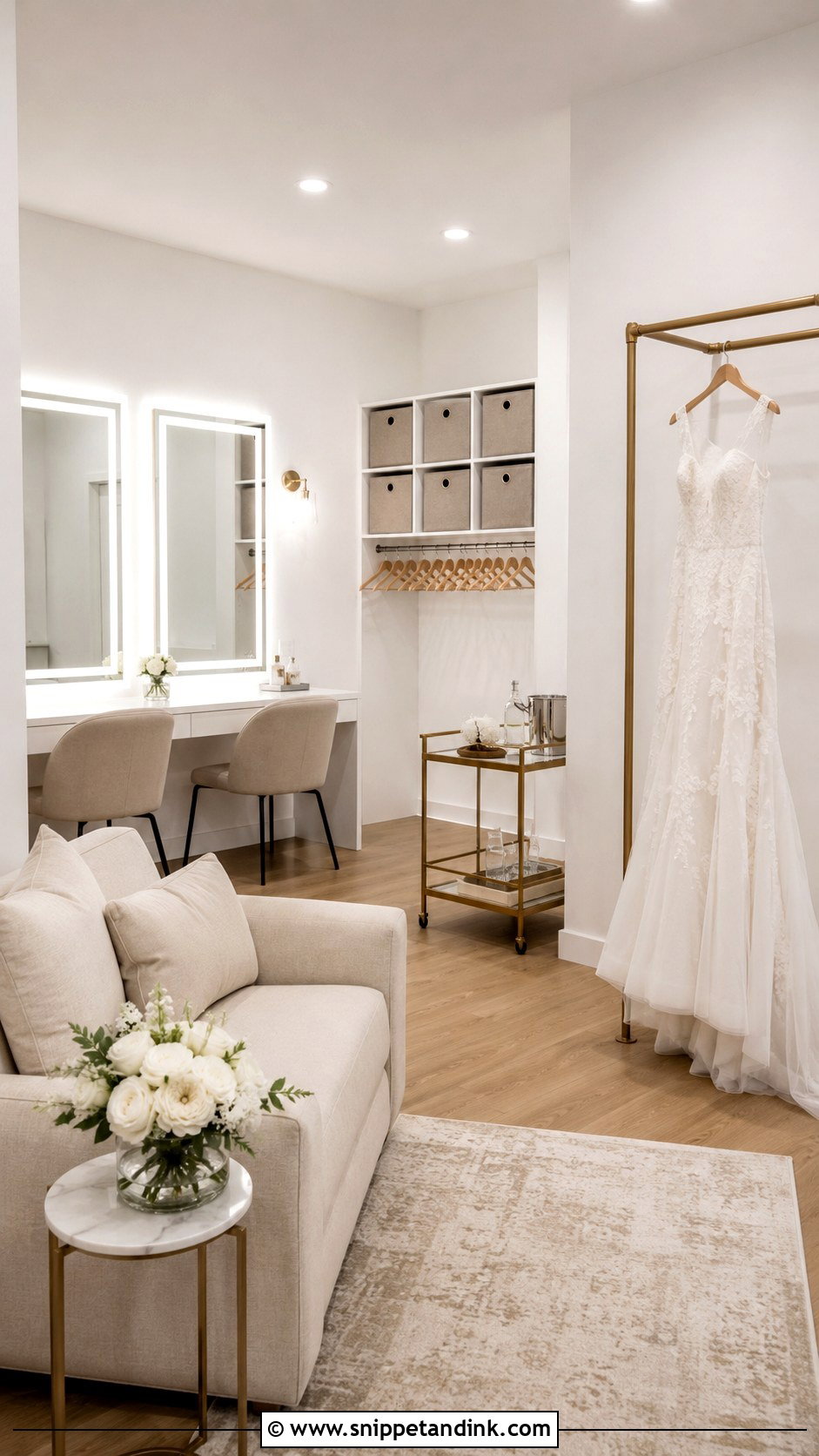Minimalist Bridal Suite - Snippet and Ink - 20 Bride Suite Ideas