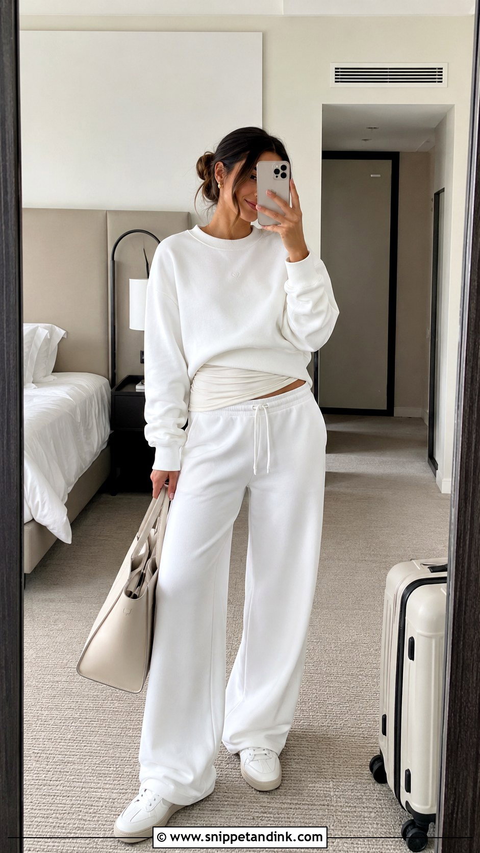 Minimalist Bride Sweat Suit With Small Embroidery - Snippet and Ink - 20 Bride Sweat Suit Ideas
