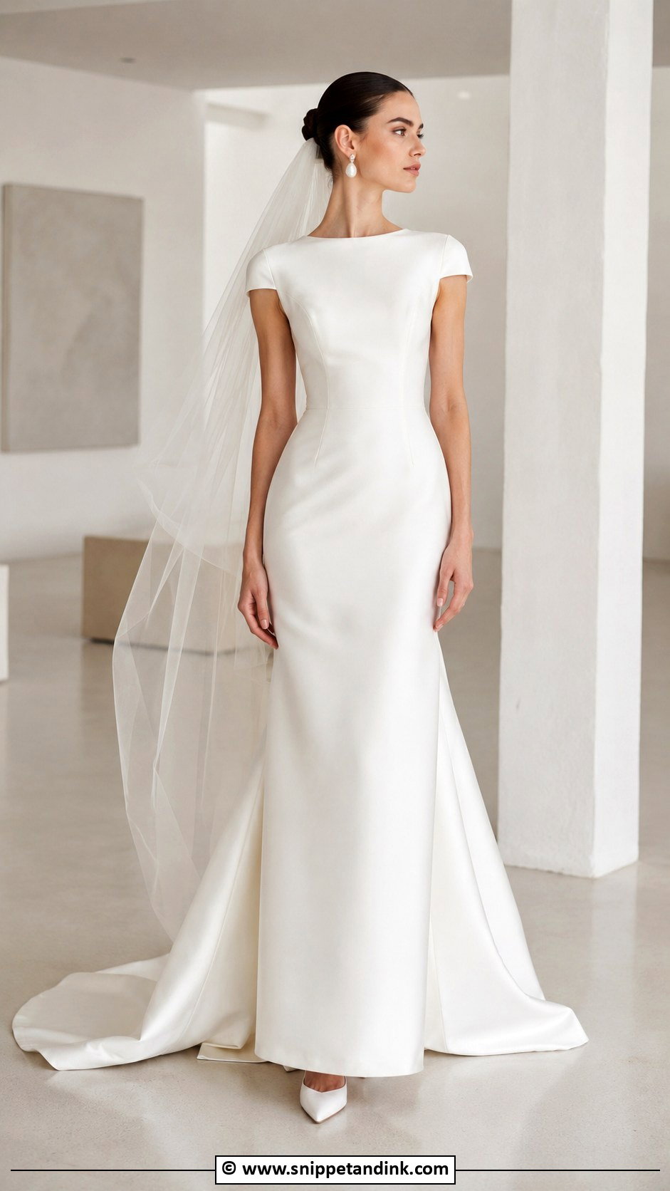 Minimalist Cap Sleeve Wedding Dress - Snippet and Ink - 30 Cap Sleeve Wedding Dress Ideas