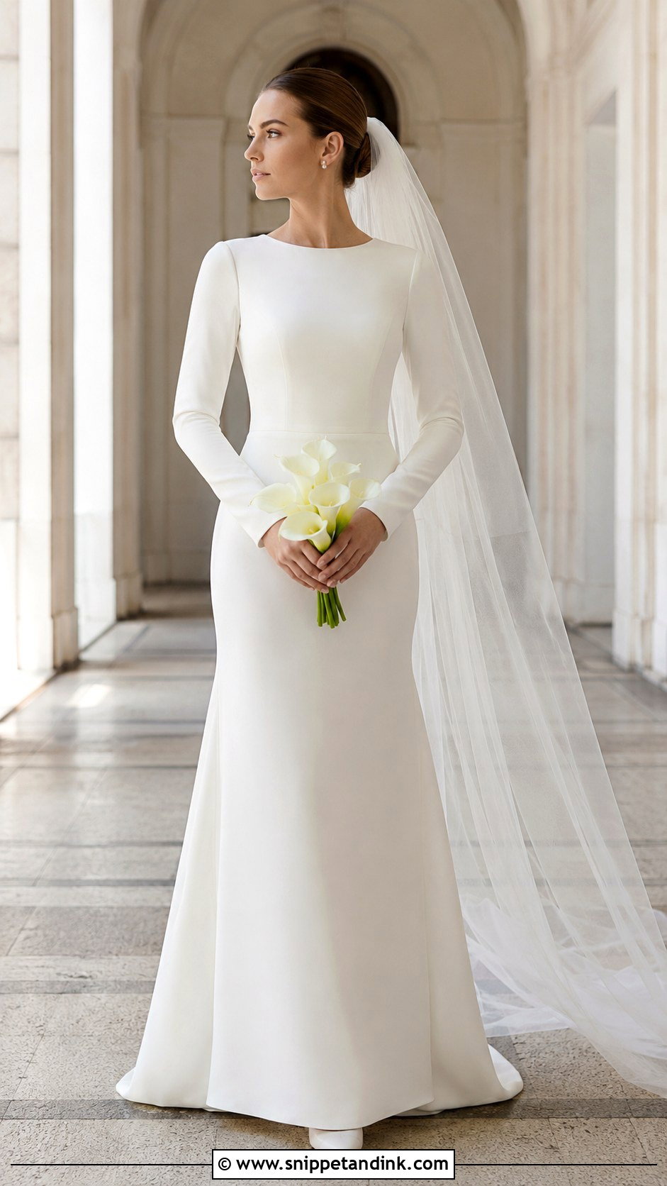 Minimalist Closed Wedding Dress - Snippet and Ink - 20 Closed Wedding Dress Ideas