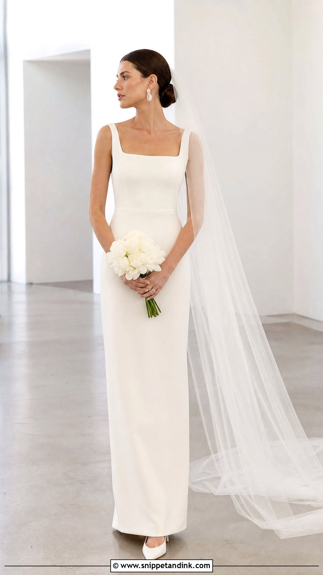 Minimalist Column Bridal Dress - Snippet and Ink - 20 Latest Bridal Dress Design Ideas