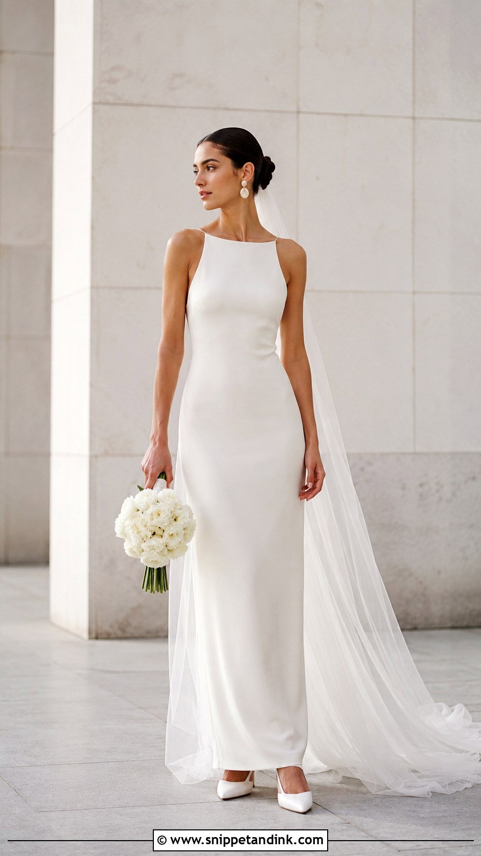 Minimalist Column Bridal Dress - Snippet and Ink - 20 Bridal Clothes Ideas